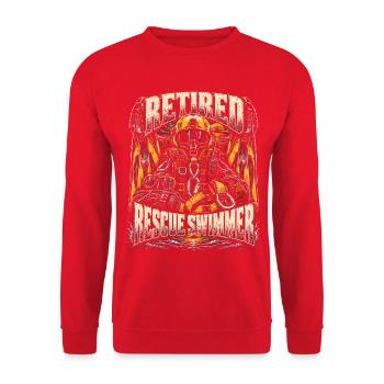 Rettungsschwimmer Rente Wasserrettung - Unisex Pullover - Rot - Vorne - Alina (178cm) & Michal (187cm)