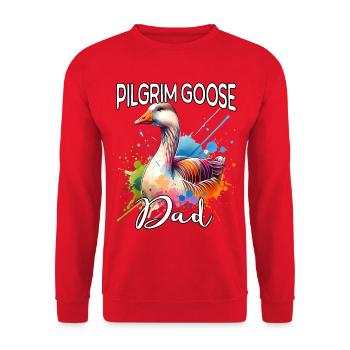 Pilgrim Gans Papa - Unisex Pullover - Rot - Vorne - Alina (178cm) & Michal (187cm)