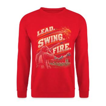 Tontaubenschießen Lead Swing Fire - Unisex Pullover - Rot - Vorne - Alina (178cm) & Michal (187cm)
