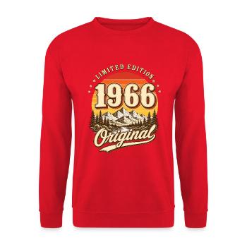 1966 Original Limited Edition 60 Jahre Jubiläum - Unisex Pullover - Rot - Vorne - Alina (178cm) & Michal (187cm)