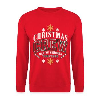 Christmas Crew – Weihnachten gemeinsam feiern - Unisex Pullover - Rot - Vorne - Alina (178cm) & Michal (187cm)