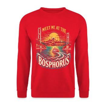 Türkei Türken Türkin Türke Türkiye Bosphorus - Unisex Pullover - Rot - Vorne - Alina (178cm) & Michal (187cm)