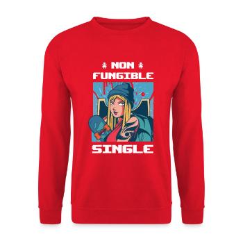 Non Fungible Single Skater Mädchen Skateboard  - Unisex Pullover - Rot - Vorne - Alina (178cm) & Michal (187cm)