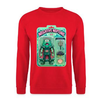 Negative Neptun-Actionfigur - Unisex Pullover - Rot - Vorne - Alina (178cm) & Michal (187cm)