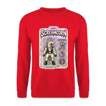 Screamcorn Unicorn Krieger - Unisex Pullover - Rot - Vorne - Alina (178cm) & Michal (187cm)