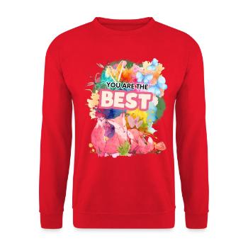 Beste Foxes im Farbenmeer - Unisex Pullover - Rot - Vorne - Alina (178cm) & Michal (187cm)