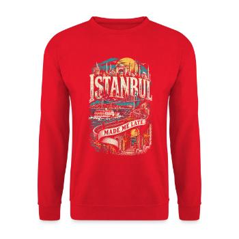 Türkei Türkin Türke Türkiye Istanbul Made Me Late - Unisex Pullover - Rot - Vorne - Alina (178cm) & Michal (187cm)