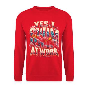 Rettungsschwimmer Wasserrettung Yes I Swim At Work - Unisex Pullover - Rot - Vorne - Alina (178cm) & Michal (187cm)