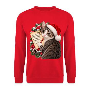 Lieber Weihnachtsmann - Unisex Pullover - Rot - Vorne - Alina (178cm) & Michal (187cm)