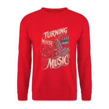 Tontechniker Tontechnik Turning Noise Into Music - Unisex Pullover - Rot - Vorne - Alina (178cm) & Michal (187cm)