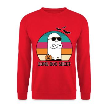 Buh, Laken, Geist, Sonnenuntergang - Unisex Pullover - Rot - Vorne - Alina (178cm) & Michal (187cm)