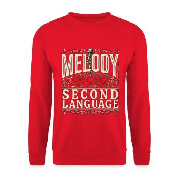 Vocalist Melody Is My Second Language Musician - Unisex Pullover - Rot - Vorne - Alina (178cm) & Michal (187cm)