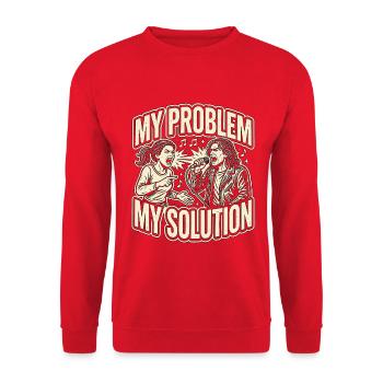 Vocalist My Problem My Pictogram Dad Vocal Coach - Unisex Pullover - Rot - Vorne - Alina (178cm) & Michal (187cm)