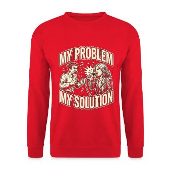 Vocalist My Problem My Pictogram Mom Lead Singer - Unisex Pullover - Rot - Vorne - Alina (178cm) & Michal (187cm)