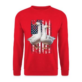 Goose US Gans - Unisex Pullover - Rot - Vorne - Alina (178cm) & Michal (187cm)