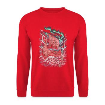 Norwegen Norweger Wikinger - Unisex Pullover - Rot - Vorne - Alina (178cm) & Michal (187cm)