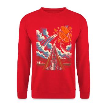 Tontaubenschießen Wurfscheibenschießen - Unisex Pullover - Rot - Vorne - Alina (178cm) & Michal (187cm)