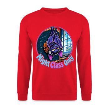 Halloween Fledermaus Night Class Only für - Unisex Pullover - Rot - Vorne - Alina (178cm) & Michal (187cm)