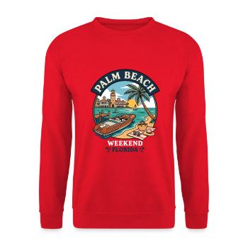 Palm Beach Wochenende - Unisex Pullover - Rot - Vorne - Alina (178cm) & Michal (187cm)