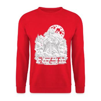 Germanischer Wächter der Nacht - Unisex Pullover - Rot - Vorne - Alina (178cm) & Michal (187cm)