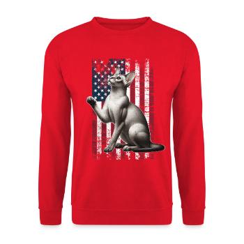 Oriental Shorthair US Orientalisch Kurzhaar - Unisex Pullover - Rot - Vorne - Alina (178cm) & Michal (187cm)