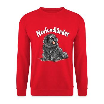 Neufundländer Hund Newfie Hunderasse Hundeliebe - Unisex Pullover - Rot - Vorne - Alina (178cm) & Michal (187cm)