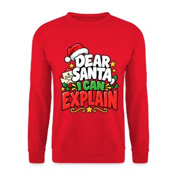 Lieber Santa, ich kann erklären - Unisex Pullover - Rot - Vorne - Alina (178cm) & Michal (187cm)