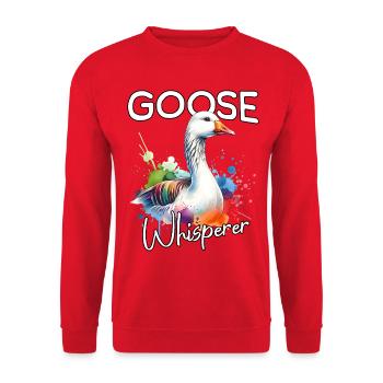Gans Flüsterer - Unisex Pullover - Rot - Vorne - Alina (178cm) & Michal (187cm)