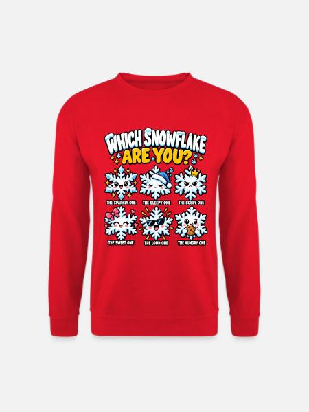 Welche Schneeflocke Bist Du - Unisex Pullover - Rot