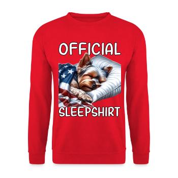 Yorkshire Terrier US Schlafshirt - Unisex Pullover - Rot - Vorne - Alina (178cm) & Michal (187cm)