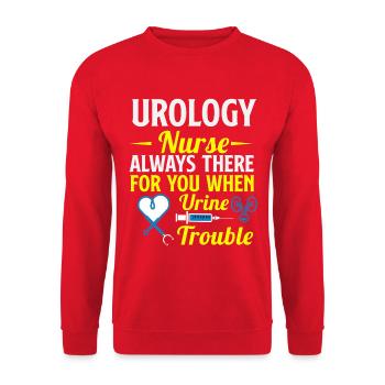 Für Krankenschwestern In Der Urologie-Pflegerin - Unisex Pullover - Rot - Vorne - Alina (178cm) & Michal (187cm)