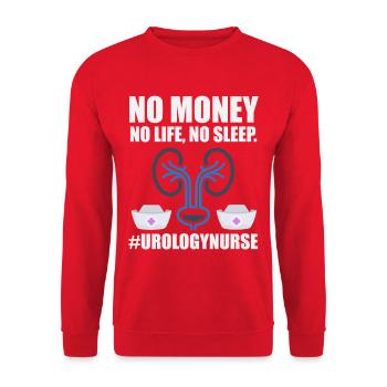 Urologie-krankenschwester Abteilungszubehör - Unisex Pullover - Rot - Vorne - Alina (178cm) & Michal (187cm)