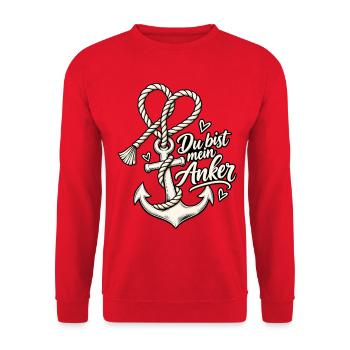 Valentinstag Du bist mein Anker Paare Beziehung  - Unisex Pullover - Rot - Vorne - Alina (178cm) & Michal (187cm)