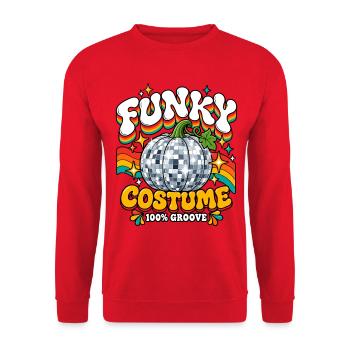 Funky Kürbis Kostüm Groove - Unisex Pullover - Rot - Vorne - Alina (178cm) & Michal (187cm)