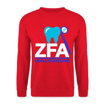 ZFA Dental Professional – Zahnmedizin Beruf - Unisex Pullover - Rot - Vorne - Alina (178cm) & Michal (187cm)