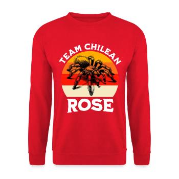 Team Chile Vogelspinne - Unisex Pullover - Rot - Vorne - Alina (178cm) & Michal (187cm)
