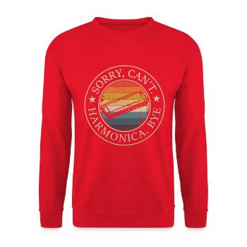 Sorry. Kann nicht. Habe Mundharmonika Unterricht - Unisex Pullover - Rot - Vorne - Alina (178cm) & Michal (187cm)