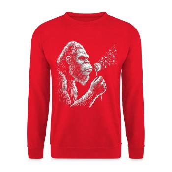 Bigfoot bläst Löwenzahn Vintage - Unisex Pullover - Rot - Vorne - Alina (178cm) & Michal (187cm)