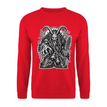 Krampus – Der düstere Dämon der Rauhnächte - Unisex Pullover - Rot - Vorne - Alina (178cm) & Michal (187cm)