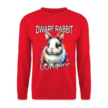 Zwergkaninchen Flüsterer - Unisex Pullover - Rot - Vorne - Alina (178cm) & Michal (187cm)