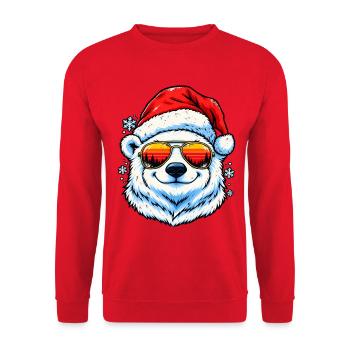 Polarbär Sunset Xmas Sonnenbrille - Unisex Pullover - Rot - Vorne - Alina (178cm) & Michal (187cm)