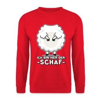 Ich bin der Schäf Chef Teamleiter Abteilungsleiter - Unisex Pullover - Rot - Vorne - Alina (178cm) & Michal (187cm)