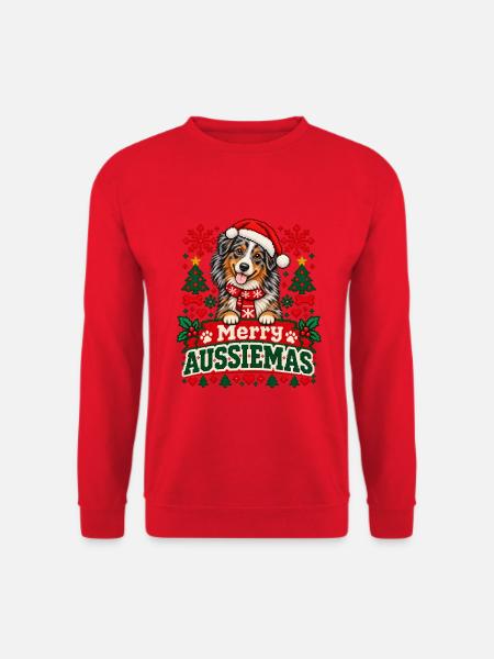 Australian Shepherd - Weihnachten - Unisex Pullover - Rot