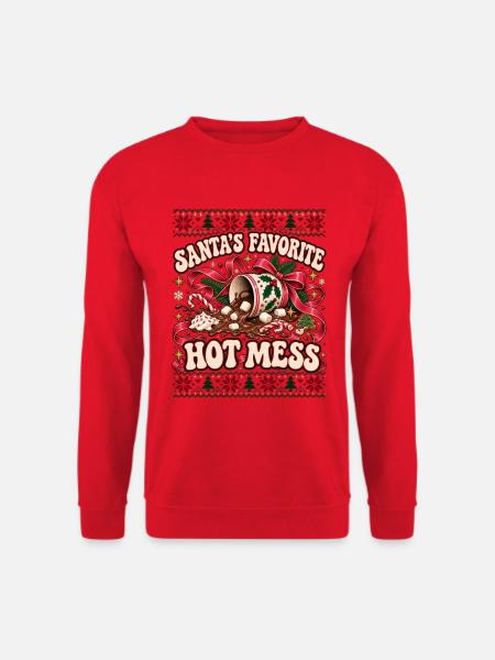 Santa's Favorite Hot Mess Design - Unisex Pullover - Rot