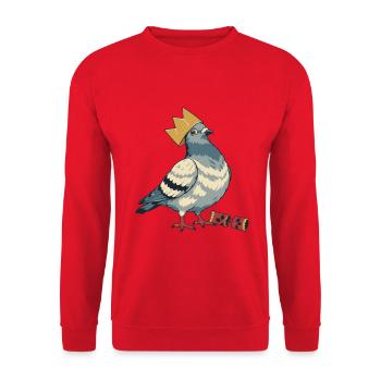 Weihnachtsknacker-Taube - Unisex Pullover - Rot - Vorne - Alina (178cm) & Michal (187cm)