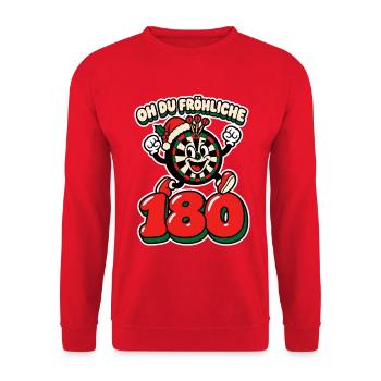 Oh du fröhliche 180 - Darts Weihnachten - Unisex Pullover - Rot - Vorne - Alina (178cm) & Michal (187cm)