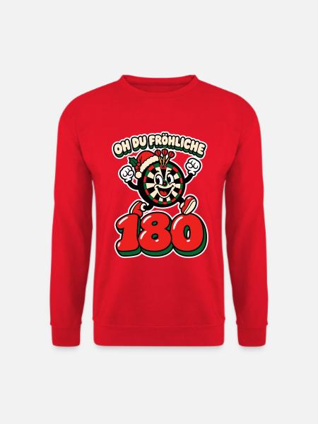 Oh du fröhliche 180 - Darts Weihnachten - Unisex Pullover - Rot