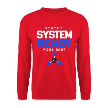 System Ready – Fachinformatiker FISI 2027 - Unisex Pullover - Rot - Vorne - Alina (178cm) & Michal (187cm)