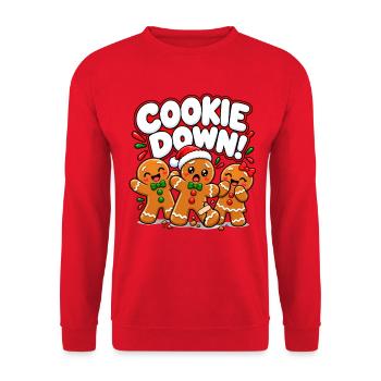 Cookie Down Weihnachtskekse Party - Unisex Pullover - Rot - Vorne - Alina (178cm) & Michal (187cm)