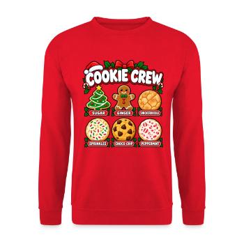 Cookie Crew Weihnachtskekse - Unisex Pullover - Rot - Vorne - Alina (178cm) & Michal (187cm)
